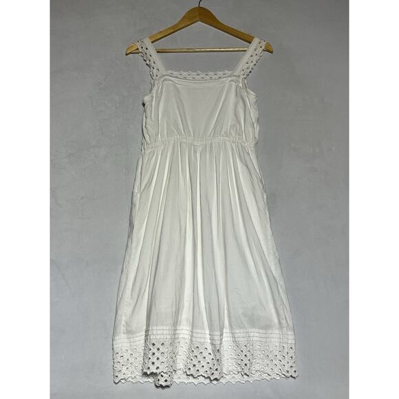 Anthropologie Maeve Dress Small White Eyelet Square Neck Coastal Cottage - Picture 2 of 12